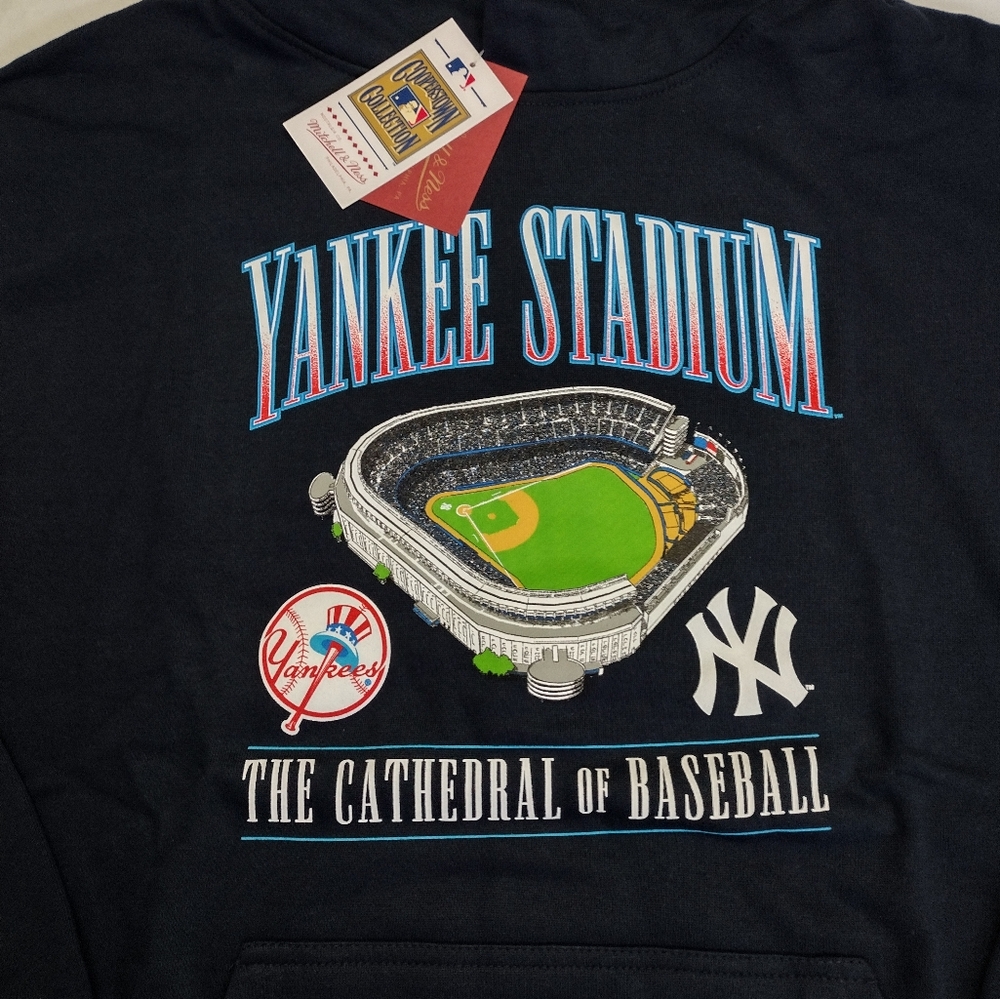 Mitchell & Ness New York Yankees Stadium Hoodie Navy Size S NWT 🔥$95 - Picture 2 of 9